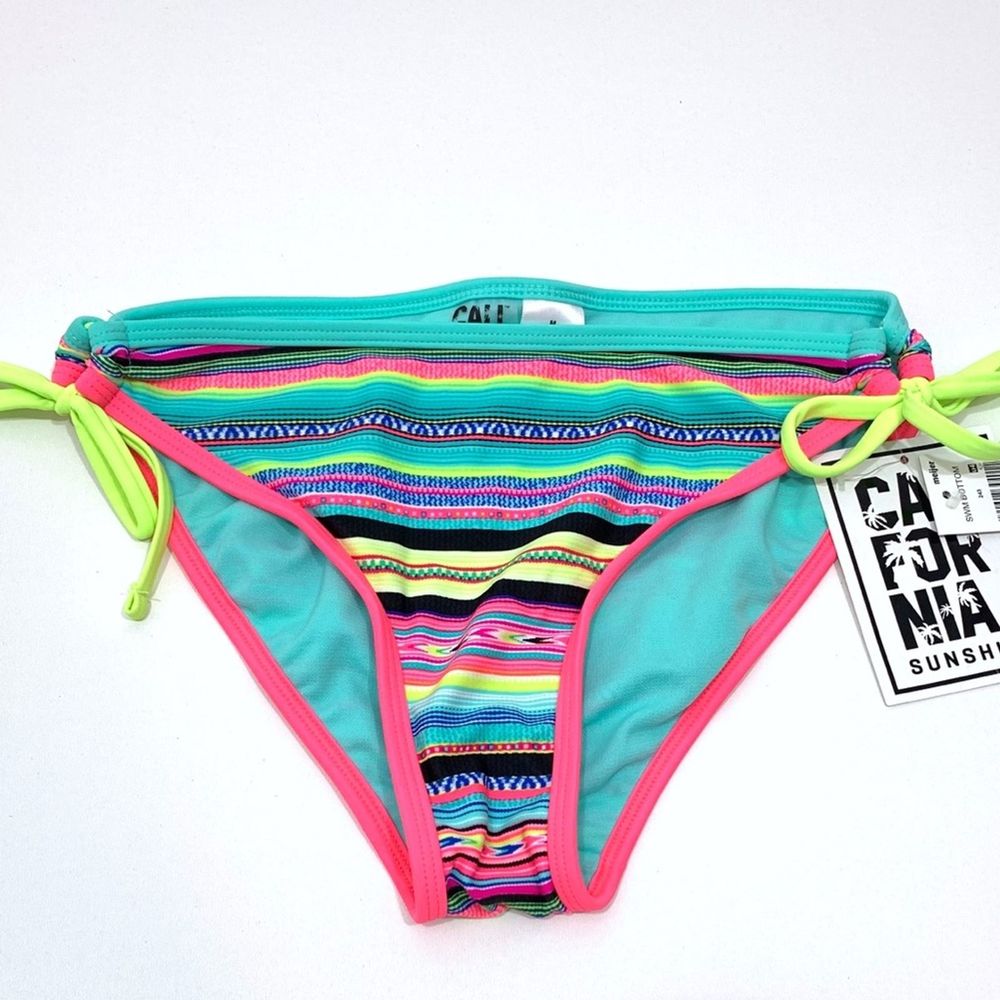 California Sunshine Striped Bikini Bottoms Size M